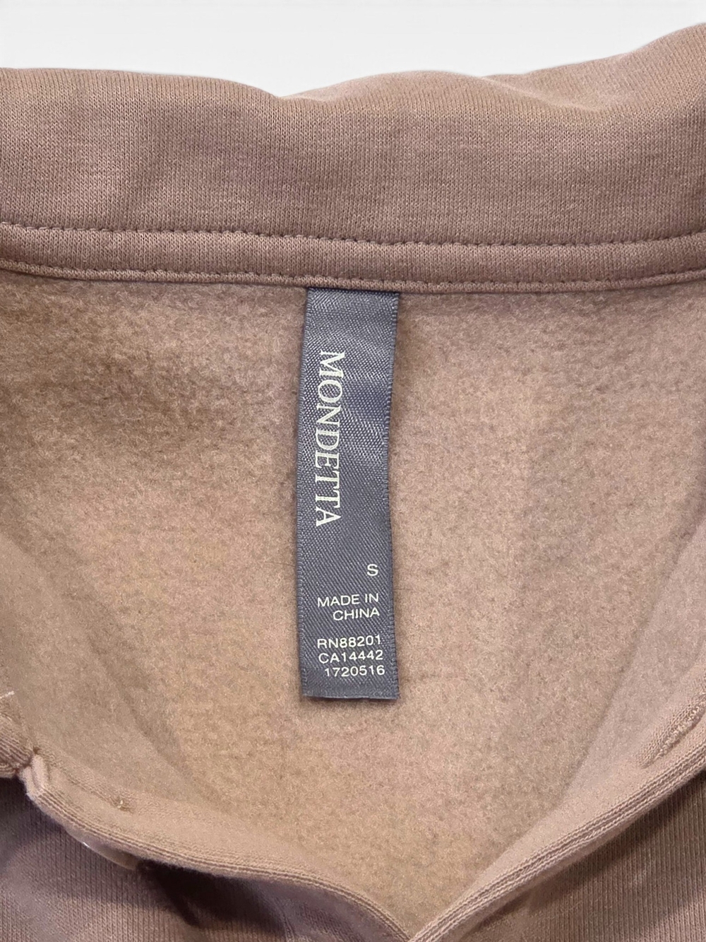 Mondetta Men's Tan Brown Fleece Collared Polo Sweatshirt Size Small NWOT - Picture 3 of 10